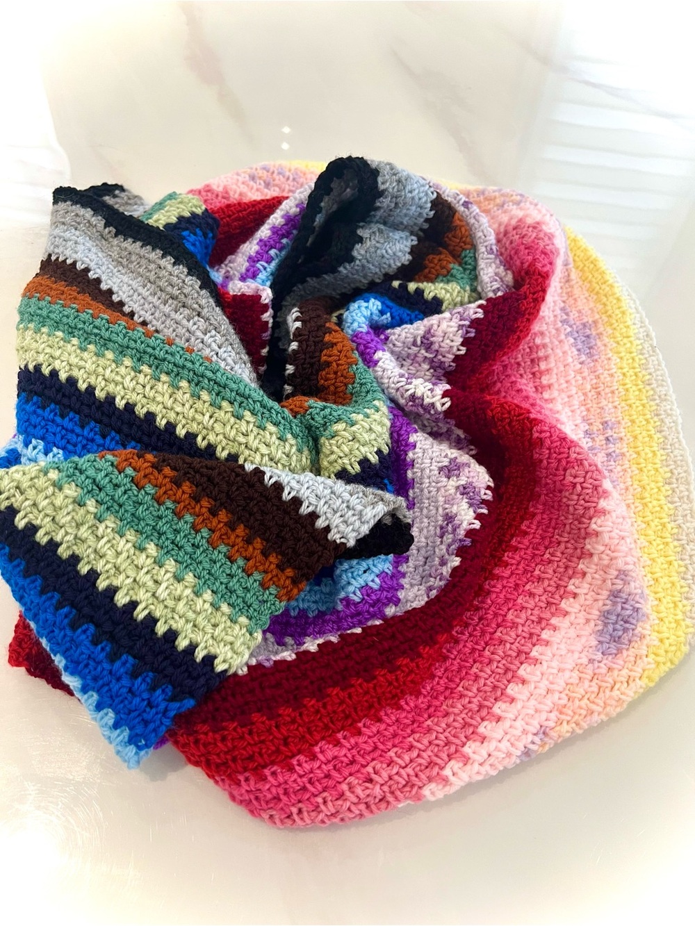 Hand knit cozy chic scarf